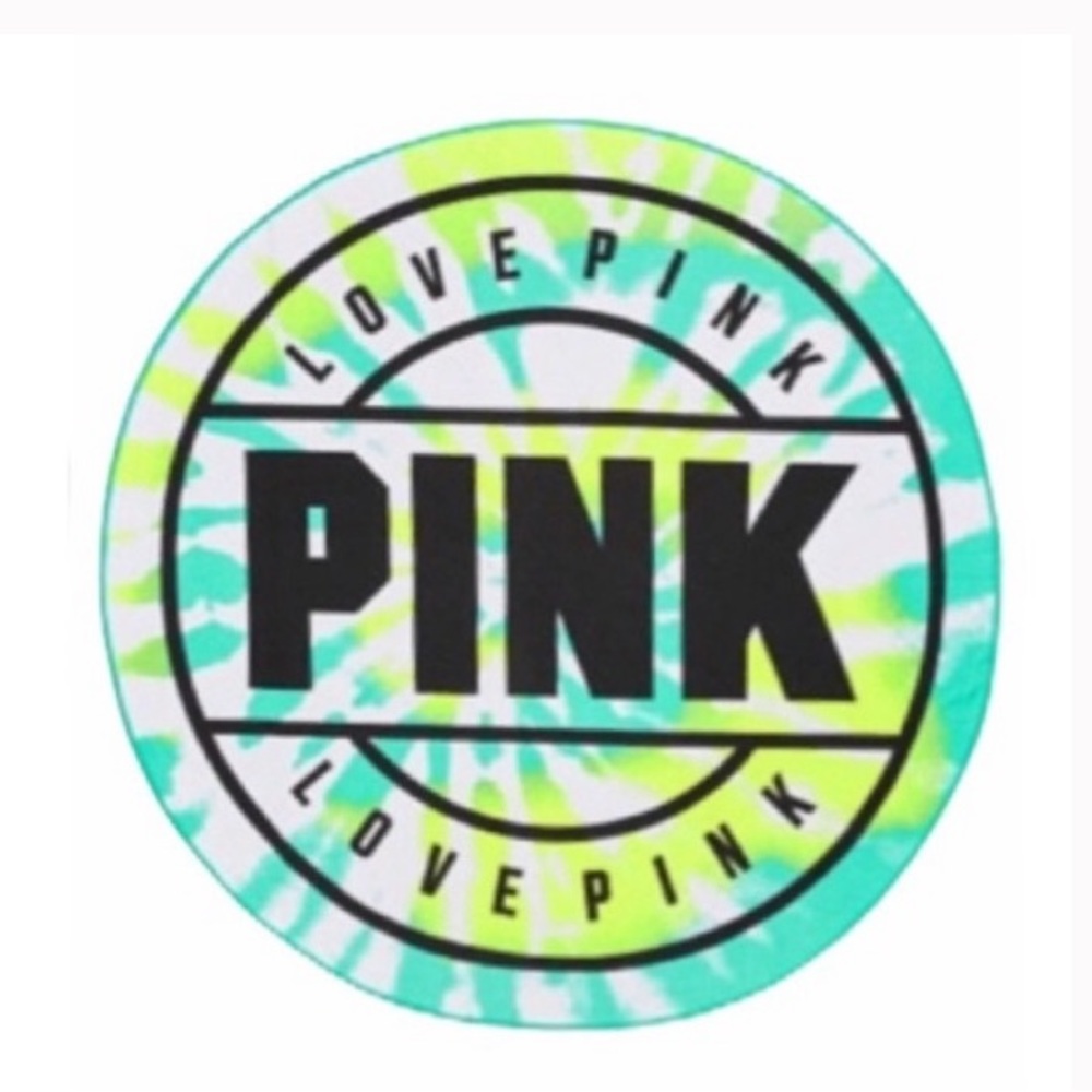 Victoria’s Secret PINK Green Tie Dye Large Round Beach Towel